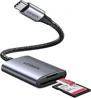 UGREEN USB C SD Card Reader Aluminum Type C Micro SD Adapter Thunderbolt 3 for SD/TF/Micro SDXC/SDHC/MMC/RS-MMC Compatible with iPhone 16/15 Galaxy S24 MacBook iPad