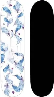 Sports Skateboards, (Wind Feather Pattern) Double Tilt 31-inch 7-Layer Hard Rock Maple Professional Street Brushing Four-Wheel Skateboard Suitable for Young Adults
