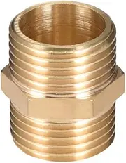 sourcing map Brass Male to Male Straight Pipe Hex Fitting G1/2 x G1/2 Male Thread Connector