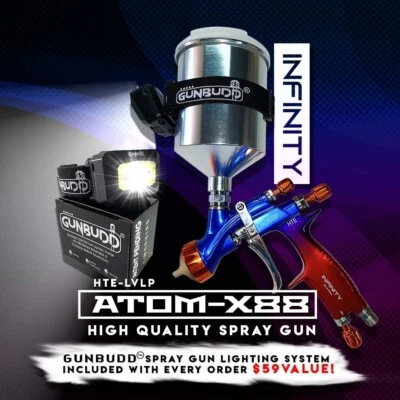 Professional ATOM X88 Infinity LVLP-MP Spray Gun | 1.3 & 1.4mm Tip Set | Solvent