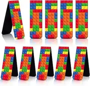 Leinuosen 36 Pcs Magnetic Bookmark, Funny Building Block Magnetic Bookmark for Kids, Boys Brick Page Book Marker Clip for Teacher, Double Sided Book Accessories for Book Lovers