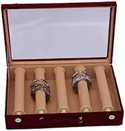 Kuber Industries 5 Rods Rectangular Velvet Wooden Bangle Box Set, Multi Color