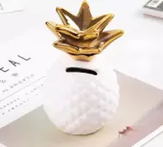 1pc Resin pineapple figurine room decor faux fruit ornament realistic white