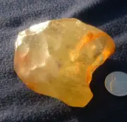 Libyan Desert Glass Meteorite Tektite impact specimen( 800 crt)Soft orange Gem