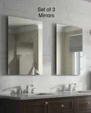 Delta 28 In. H Frameless Rectangular Standard Glass Bathroom Vanity Mirrors 3Qty