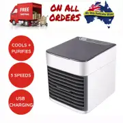 Portable Air Conditioner Mini Air Cooler Fan Humidifier Purifier Desk USB Charge