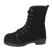 STUART WEITZMAN METERMAID BOUCLE COMBAT BOOT SZ 7, RETAIL $598
