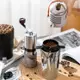 PO:Selected丹麥棱角保溫杯咖啡四件組/棱角保溫杯460ml-銀+咖啡磨2.0+咖啡濾網+咖啡壺-灰