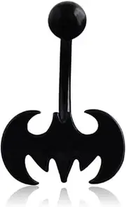 [ICRPSTU] Dangle Belly Button Rings Navel Barbell Women Bat Stainless Steel Dangling, Stainless steel + environmentally friendly alloy, no gemstone