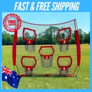 Football Throwing Training Net with 5 Target Pockets Portable Carry Case
