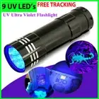 UV Ultra Violet 9 LED Flashlight Blacklight Light 395-nM Inspection Lamp Torch.