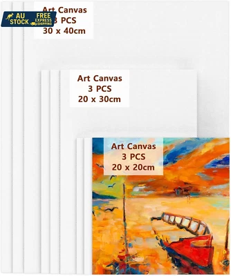 9 Packs Canvas Panels, Art Canvases for Acrylic Painting, Artist Blank Canvas Ca