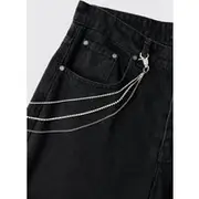 Mens Silver Iced Jean Chain