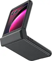 [MQERYBV] Case Compatible with Motorola Razr 40 Ultra, PU Leather + Hard PC Shell Ultra Thin Slim Durable Protective Mobile Phone Case for Motorola Razr 40 Ultra (Black)