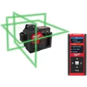 Milwaukee Measuring Laser Level 250 ft. 3-Plane 12-Volt w/ Laser Distance Meter