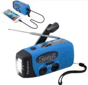 Dynamo Solar Hand Crank Self Powered AM/FM/NOAA Weather Radio w/LED Flashlights.