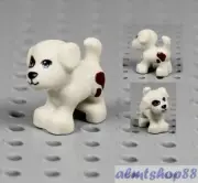 LEGO - White Puppy Dog Brown Patch & Spots - Charlie Pet Animal Minifigure Town