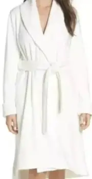 NWT $130 UGG DUFFIELD II Womens size Medium FLEECE SHAWL ROBE Cream