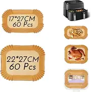 [Enkis] Air Fryer Liners, 60+60 Pcs Disposable Parchment Paper Liners for Philips Air Fryer 3000 Series Dual Basket