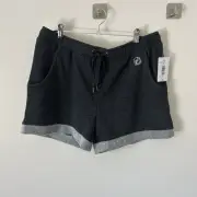 Josie Natori Chi French Terry Womens Shorts Size Medium Heathered Black