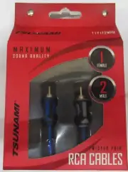 TSUNAMI T1Y1F2MPB TWISTED PAIR RCA CABLES 1 FEMALE 2 MALE