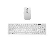 Wireless Keyboard and optical USB Mouse Combo Bundle For PC Laptop MAC Tablet White