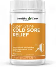 Healthy Care Super Lysine Cold Sore Relief Tablets - Reduce Symptoms of Cold