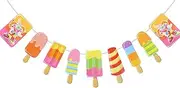 Party Decor Fresh Cool Ice Cream Popsicle Banner Bunting for Tropical Summer Party Bar Ice Pop Garland Kid Birthday Party Decoration (Color : Deep Sapphire)