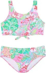 Lilly Pulitzer Girls Devonta Bikini Set Sz 4 Journey To The Jungle Swimsuit