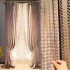 light luxury flannel offset printing purple pink velvet cloth curtain drape C932