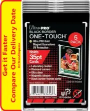 5 x Ultra Pro BLACK BORDER UV ONE TOUCH 35pt Magnetic Closure Card Holder