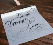 100 ft. Laugh-Dream-Love Wedding Aisle Runner Long Elegant White Bridal