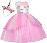 [TENDYCOCO] 1 Set Children's Dress Sequin Dresses Kids Outfits Girl Sequin Dress Children Gauze Skirt Performance Accessory Children Skirt Dress and Hair Hoop Party Dresses Girls Prom Dress