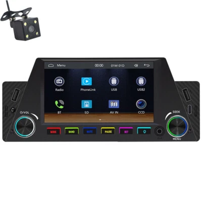 4.7in Car Stereo Radio 1DIN MP5 Player Bluetooth AUX USB Mirror Link W/Camera (for: Saab)