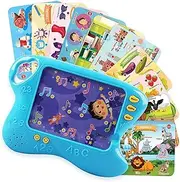 Boxiki Kids Tapis d’Apprentissage d’Anglais avec 10 Cartes éducatives de Jeu de société pour Enfants avec Fonctions Touch et Learn | Ensemble d'apprentissage électronique éducatif