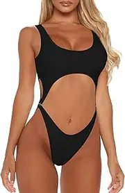 [Sovoyontee] Women's Sexy One Piece Swimsuits Cheeky Thong Bikini Bathing Suit