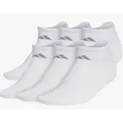 adidas Womens Superlite No Show Socks (Pack of 6), White/Light Onix, Medium 5-10