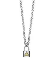 Lagos Sterling Silver & 18K Yellow Gold Beloved Lock Pendant Necklace, 18
