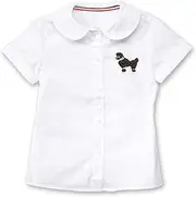 [Hip Hop 50's Shop] Girls Classic White Blouse w/Poodle Applique by
