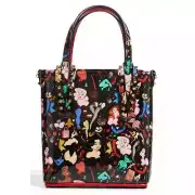 Christian Louboutin Cabata Mini Black Patent Bored Leather Tote Crossbody Bag