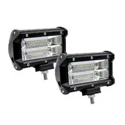 [does not apply] 2x 5inch Flood LED Light Bar Offroad Boat Work Dri