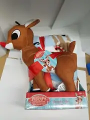 Rudolph the Red-Nosed Reindeer Plush Character Pillow + Throw Set - NEW