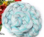 AGUA AZUL - Merino Wool Roving Combed Top for Spinning, Felting - 4 oz
