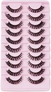 10pairs 3d Mink Russian False Eyelashes Dd Curl 10-23mm Volume Fluffy Natural Super Extensions Super L Reusable Fake Volume