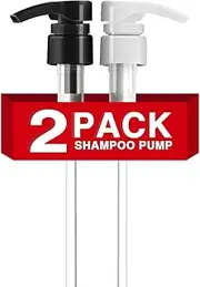 DupakSYS 2-Pack Shampoo Pump for Liter 33.8 oz Shampoo and Conditioner, Black & White Replacement Pump for Salon Bottles with 1-inch Wide Opening