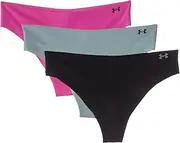 [Under Armour] Men's 3-Pack Pure Stretch No Show Thong Underwear, All-Day Comfort & Ultra-Soft Fit