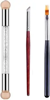 WOKOTO 3Pcs Nail Gradient Sponges Brush Pens Kit With Double Head Nail Sponge Pen Nail Gradient Brushes 3 Different Ombre Brushes For Gel Nails