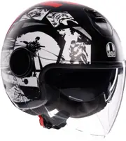 AGV Eteres History Jet Helmet, black-white-red, Size XS for Men Black White Red