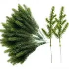 50Pcs 7 Forked Artificial Pine Branches Fake Craft Greenery