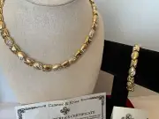 RARE CAMROSE KROSS JBK Jacqueline Kennedy Satin Polished Necklace Bracelet Set